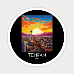 A Pop Art Travel Print of Tehran - Iran Magnet